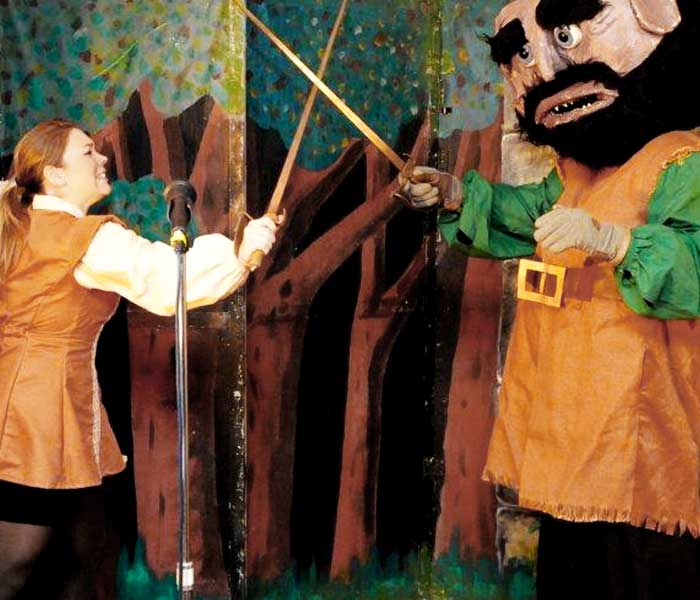 Jack & The Beanstalk close up of jack and the beanstalk live on stage