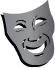 stage door mask illustration for reviews in graphite color